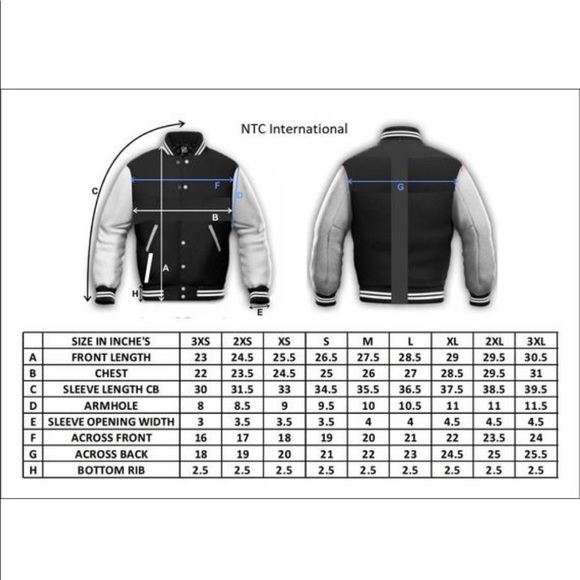 Genuine Leather Varsity Jacket Letterman Baseball - Picture 3 of 3